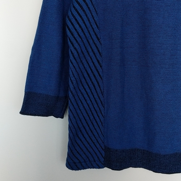Blue Asymmetrical Neck Sweater SZ L - Picture 3 of 6